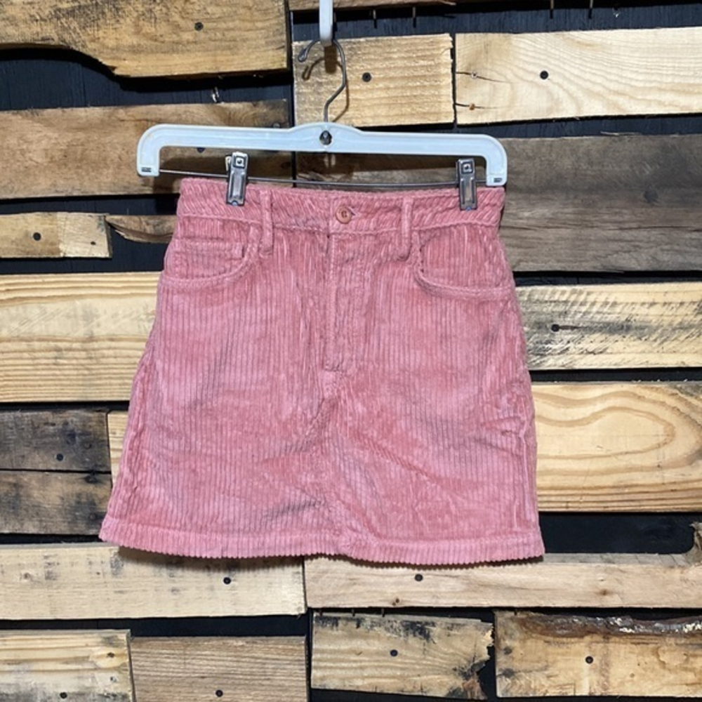 GRLFRND Pink Zamira Cotton-blend Corduroy Mini Skirt Size 25